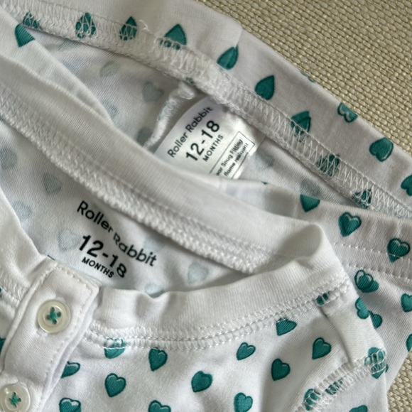 NEW Roller Rabbit Kids Hearts Pajamas Size 12-18 Months - Picture 9 of 9